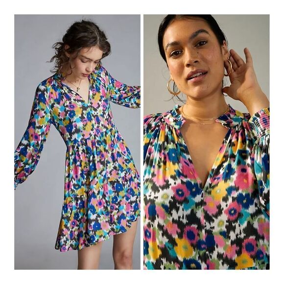 NWT Anthropologie Katy’s Ruffled mini dress size XS - Picture 1 of 13
